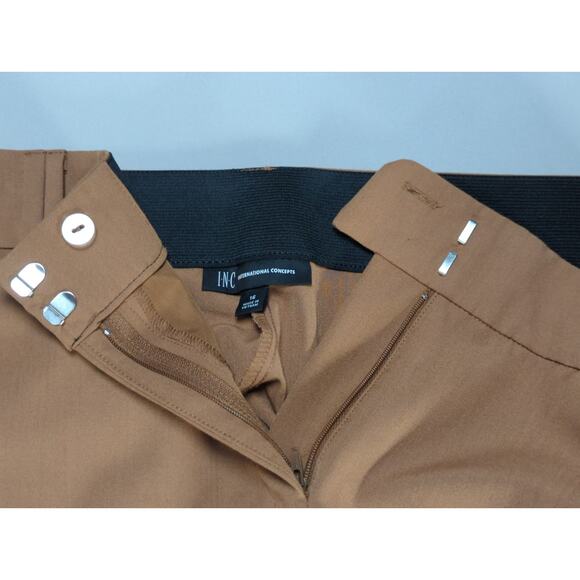 INC International Concepts Womens Pants 16 Brown Dress Slacks Stretch Career - Picture 5 of 10